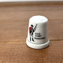 Vintage Old Fort Niagara Soldier Porcelain Thimble, Collectible Souvenir - $12.99