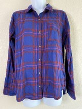 Hollister Womens Size S Blue &amp; Red Plaid Button Up Shirt Long Sleeve - £5.94 GBP