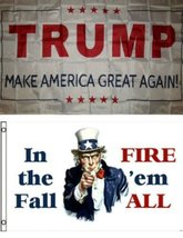 3x5 Donald Trump White &amp; In The Fall Fire &#39;em All Wholesale Flag Set 3&#39;x5&#39; Vivid - £13.28 GBP