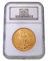 1927 $20 Gold Double Eagle Saint Gaudens Graded by NGC as MS-64 Old Holder - £2,522.97 GBP