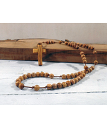 Rosary Sp Cross in olive wood necklaces handmade - £12.67 GBP