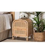 Teresa Bohemian Natural Rattan 2-Drawer Nightstand - $3,486.51 MXN