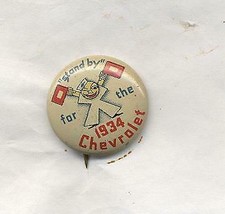 Stand by for the 1934 Chevrolet  3/4&quot; vintage pinback - $19.99
