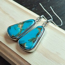 Turquoise Gemstone Earring Natural Gemstone Exquisite Drop Dangle Earrings - £86.85 GBP