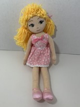 Aurora Sweet Lollies Giselle plush rag doll blonde pink heart dress ballet shoes - $10.39