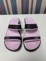 Crocs Madeira Womens Sandals Size 6 Double Strap Wedge Slip On Pink Shoes - £19.73 GBP