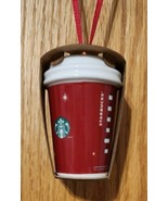 Starbucks 2012 Ceramic To-Go Cup, Red Winking Snowman (11020496) - $24.65