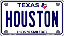 Houston Texas Novelty Mini Metal License Plate Tag - £11.70 GBP