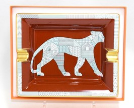 Hermes Panthera Deco Change tray porcelain Ashtray plate leopard panther - £592.44 GBP