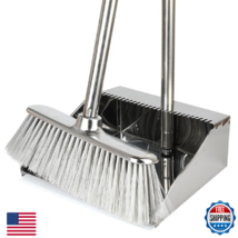 Metal Dustpan with Broom Set, Long Handle Stainless Steel Dustpan,Heavy ... - $54.58