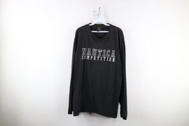 Vtg 90s Nautica Competition Mens 2XL Spell Out Block Letter Long Sleeve T-Shirt - £35.00 GBP
