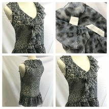 New York and company blouse see thru blue cheetah print, Size Small - $6.93