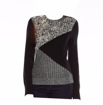 Chaps by Ralph Lauren Black Scoopneck Colorblock Luxe Long Sleeve Sweater Large - £39.84 GBP