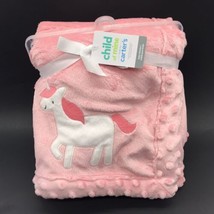 Carter&#39;s Unicorn Baby Blanket Minky Sherpa Child of Mine Pink NWT - £55.30 GBP