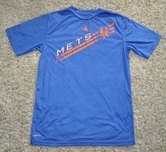 Boys Shirt Adidas Blue MLB Baseball NY Mets Climalite Short Sleeve Top-s... - £5.84 GBP