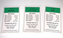 Monopoly Here &amp; Now World Edition Board Game Complete Set Green Title Deed Cards - $8.32