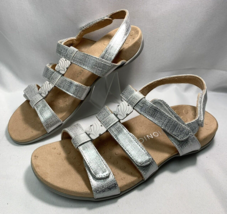 Vionic Women’s Silver Amber Sandals Shoes Comfort 3 Strap Metallic Size 12 - $62.99