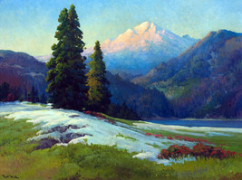 Framed canvas art print giclée wood robert mt hood oregon - $39.59+