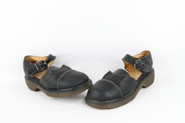 Vintage 90s Dr Martens Womens 8 Goth EDM Chunky Platform Leather Sandals Black - £237.36 GBP