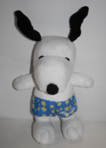 Peanuts Snoopy Dog Toy 12&quot; Blue Flower Shorts Metlife Plush Stuffed Swim Trunks - £13.46 GBP