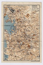 1937 Original Vintage City Map Of Genoa / Genova / Liguria Italy - £16.82 GBP