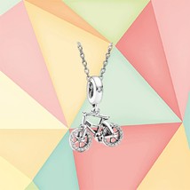 Ty fashion s925 silver freedom journey bicycle charm necklace female clavicle chain diy thumb200