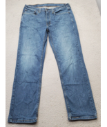 Levi&#39;s 514 Jeans Mens Size 34/32 Blue Denim Mid Rise Straight Fit Red Ta... - $488.61 MXN