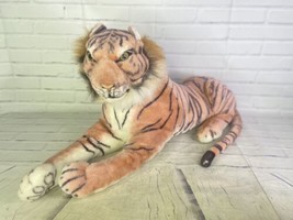 Vintage Kellytoy Tiger Large Plush Stuffed Wild Animal Realistic Yellow Eyes - £51.75 GBP