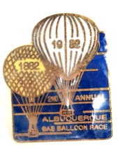 VTG 1982 Albuquerque Gas Balloon Race New Mexico Enamel Pin AIBF Souvenir - $12.99
