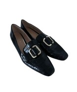 ZARA Womens Shoes Black Croc Embossed Semi Pointed Toe Flats Loafers 40 / 9 - £22.65 GBP