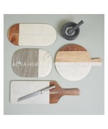 9&quot;x12&quot; Set of Marble &amp; Wood Cheese Chopping Board In Various Shapes Deco... - £337.20 GBP