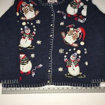 Ugly Christmas Women&#39;s Men&#39;s Blue Snowman Sweater Snowflake Unisex Tiara... - £27.96 GBP