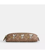 Coach X Peanuts Pencil Case In Signature Canvas With Snoopy Print CBT17 - $92.36 CAD