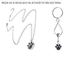 Paw Print Pet Keepsake Urn Interchangeable Necklace or Key Ring Dog Cat ... - $24.75+