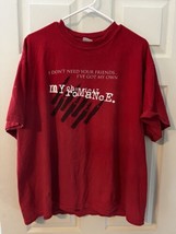 Vintage My Chemical Romance MCR I Don’t Need Your Friends Red T-Shirt XL - £43.25 GBP