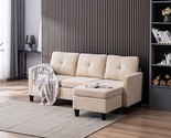 Enzo Linen Sectional Sofa, Beige - $844.99