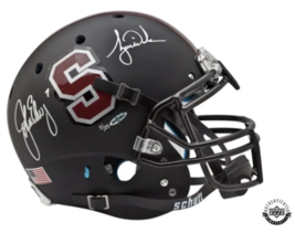 Tiger Woods &amp; John Elway Autographed Stanford Black Authentic Helmet UDA... - $6,995.00