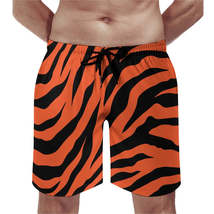 Orange Zebra Print Casual Beach Shorts - $18.00