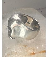 Skull ring Biker band size 8.50 sterling silver women men - £116.98 GBP