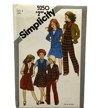 Simplicity 5250 Girls skirt, culottes, pants, vest, jacket Size 8 Uncut - $4.80