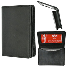 1 Genuine Leather Bifold Wallet Minimalist Men Rfid Blocking Slim Holder... - £17.29 GBP