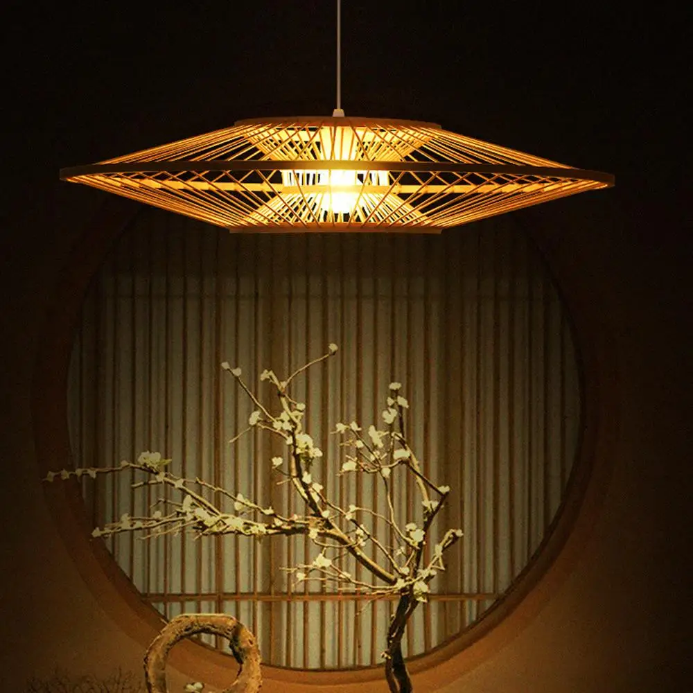 Delier bamboo art lighting kitchen bedroom dining room decorative lighting fixtures e27 thumb200