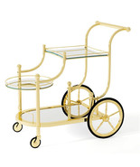 3-Tier Home Bar Serving Cart on Wheels with Mirrored Shelves-Golden - Co... - $4,192.00 MXN