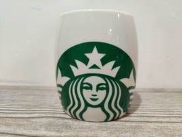 STARBUCKS 2010 Mermaid Siren Logo White Ceramic Barrel Coffee Mug 14 oz Cup C17 - £6.72 GBP