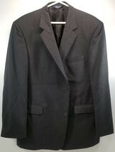 N) Stafford Men&#39;s Suit Jacket Dark Gray 48 LG 100% Wool  - $41.40 CAD