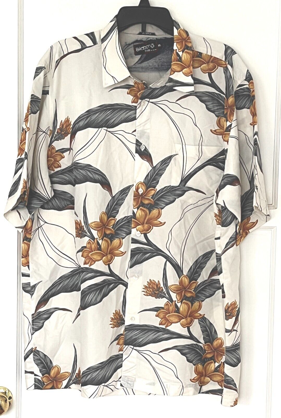 Hawaiian Style Shirt - Billabong - Plumeria Floral Print - Sz XL - $24.72
