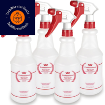 Uineko Plastic Spray Bottle (4 Pack, 24 Oz, All-Purpose) 24 4 White  - £21.21 GBP