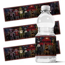 Valentina Buck Fnaf Water Bottle Labels Birthday Party Supplies Black 20... - $182.68 MXN