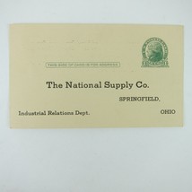 Postcard The National Supply Co Springfield Ohio 1 Cent Jefferson Stamp ... - £7.83 GBP