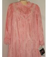 NWT Vtg Rosa Puleo Szüle LILY of FRANCE Peach Brocade Robe Nightgown Sz Med - $25.00